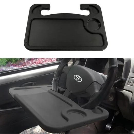 Car Steering Wheel Mounted Foldable Tray Table with Cup Holder