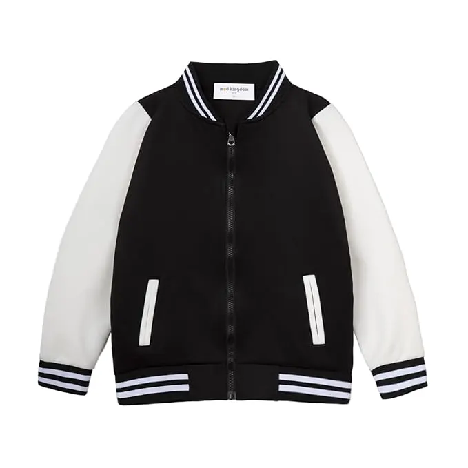 Classic Contrast Varsity Zip Jacket for Everyday Street Style