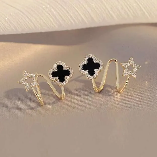 Star & Clover Double Stud Earrings