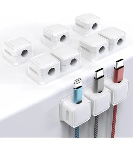 Self-Adhesive Cable Organizer Clips for Desk, Wall & Charging Cables