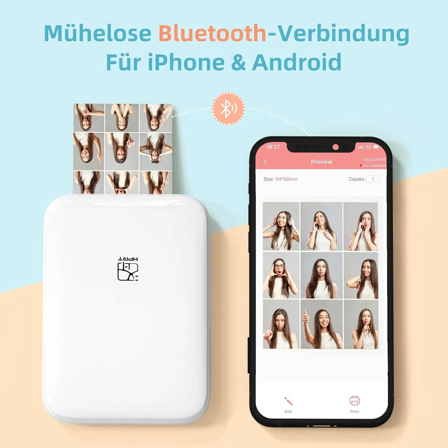 Portable Bluetooth Mini Photo Printer