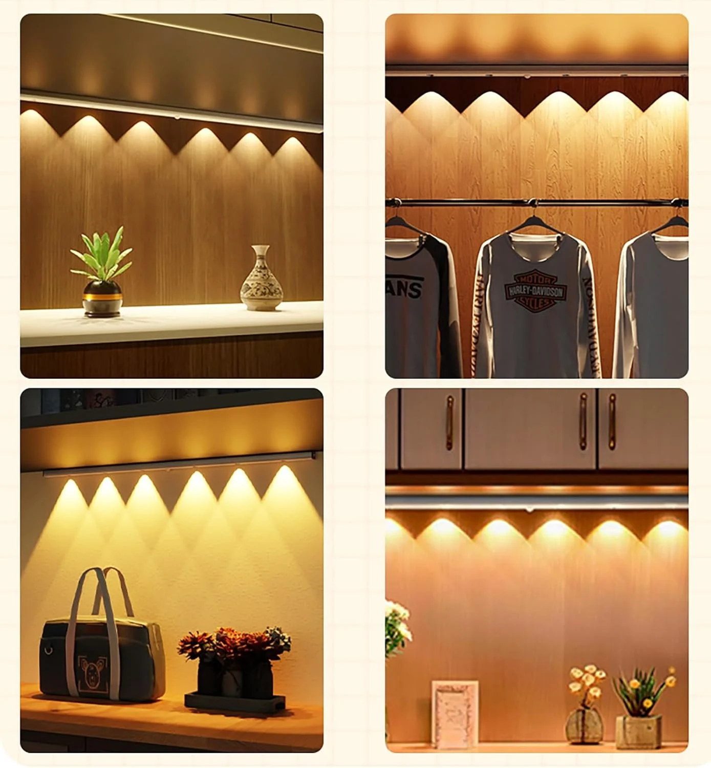 Rechargeable Motion Sensor LED Cabinet Light for Wardrobe, Kitchen & Shelves