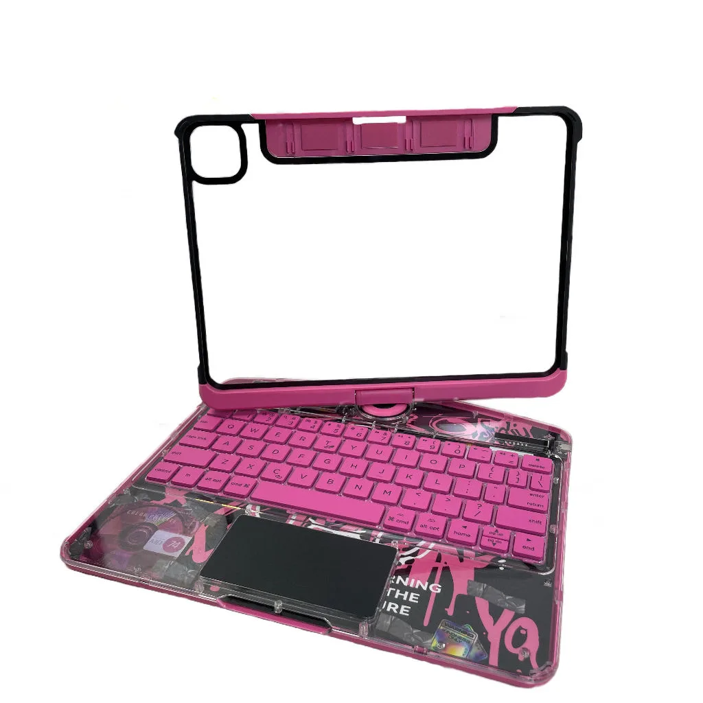 Luxury Pink Keyboard Case with Touchpad for Tablet