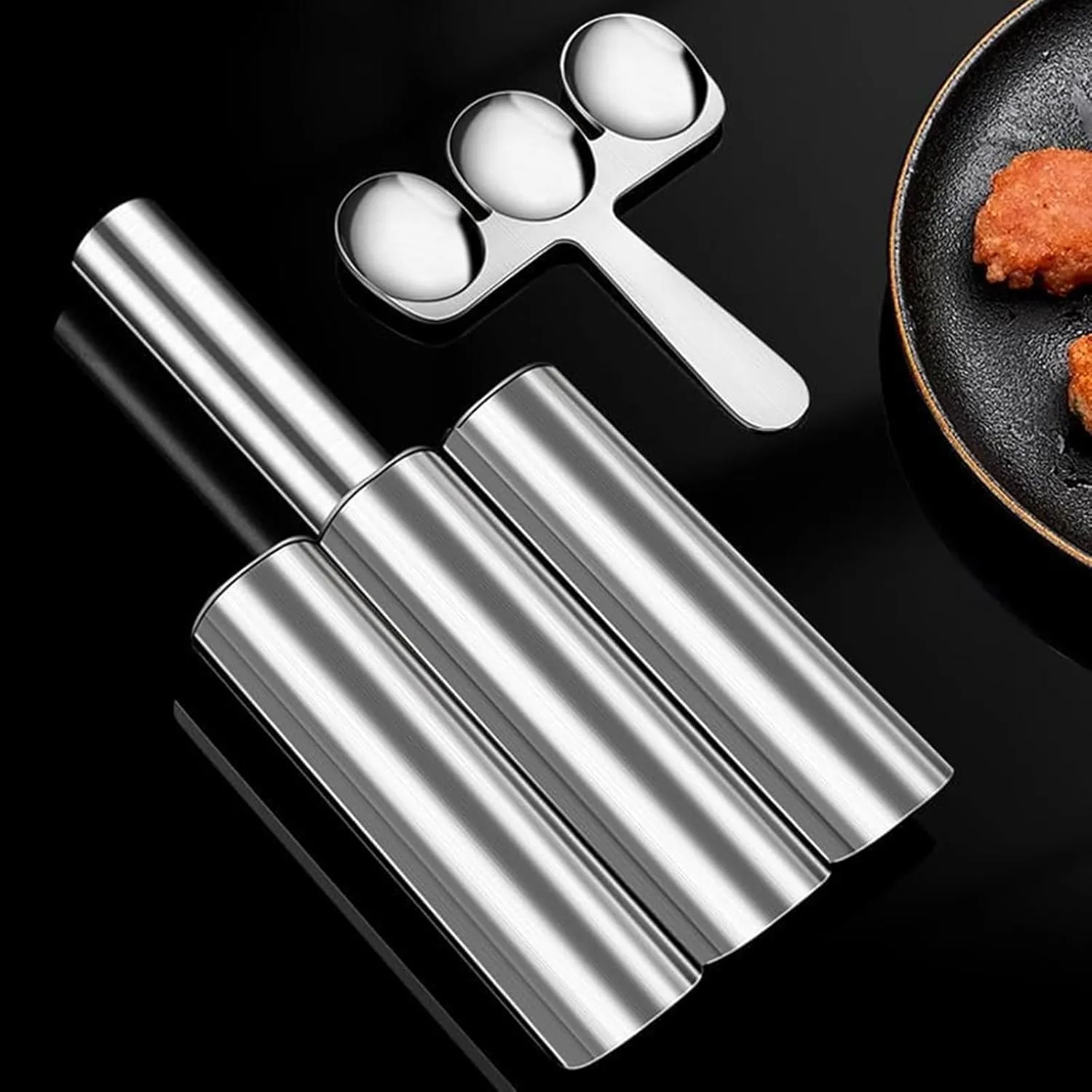 Triple Meatball Maker,Meat Baller Spoon with Cutting Spade